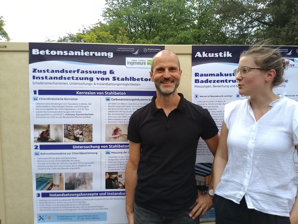Hannah Brandt und Stefan Ullmann vom Ingenieurbüro Lowke und Schiessl